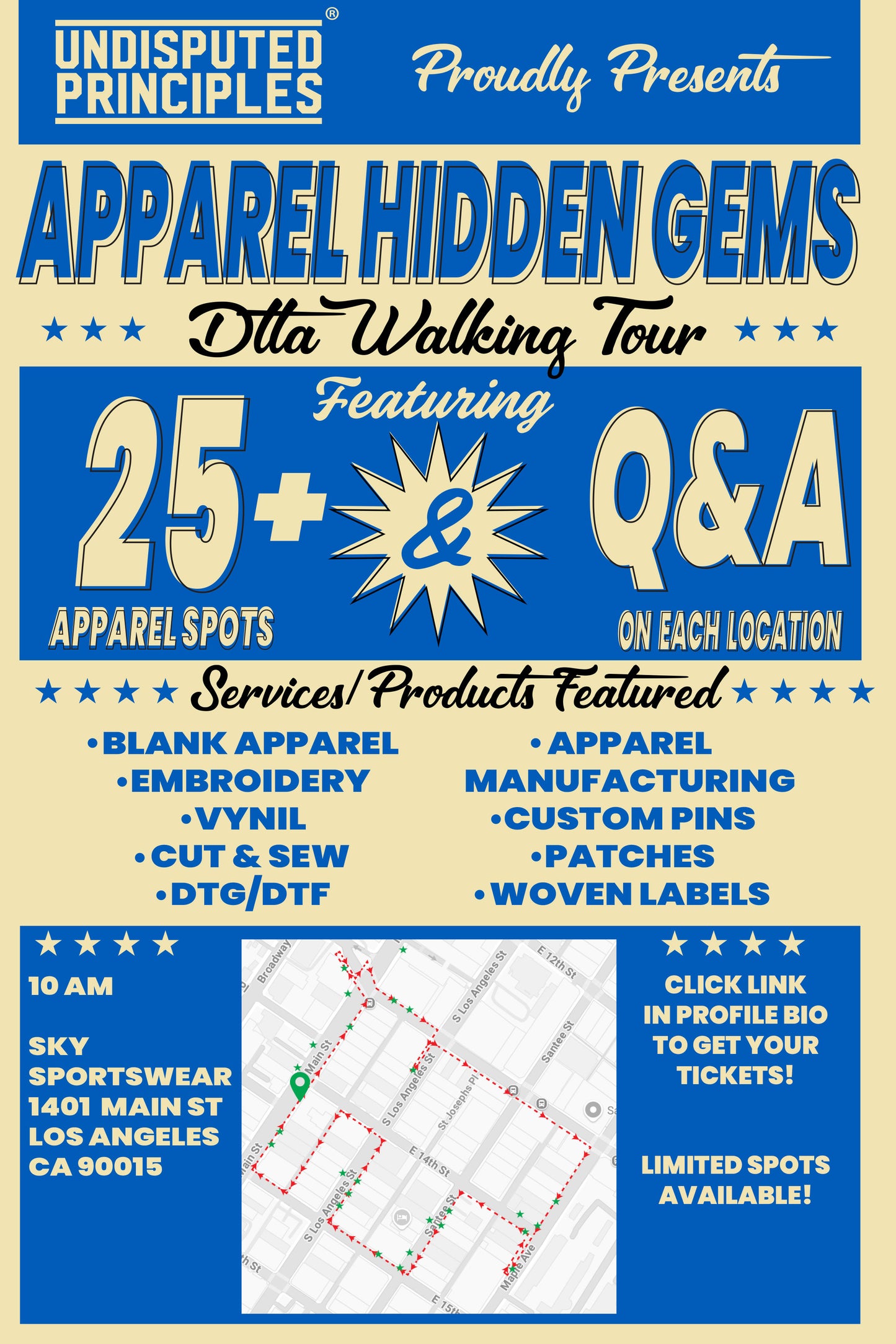 apparel manufacturing walking tour in downtown los angeles