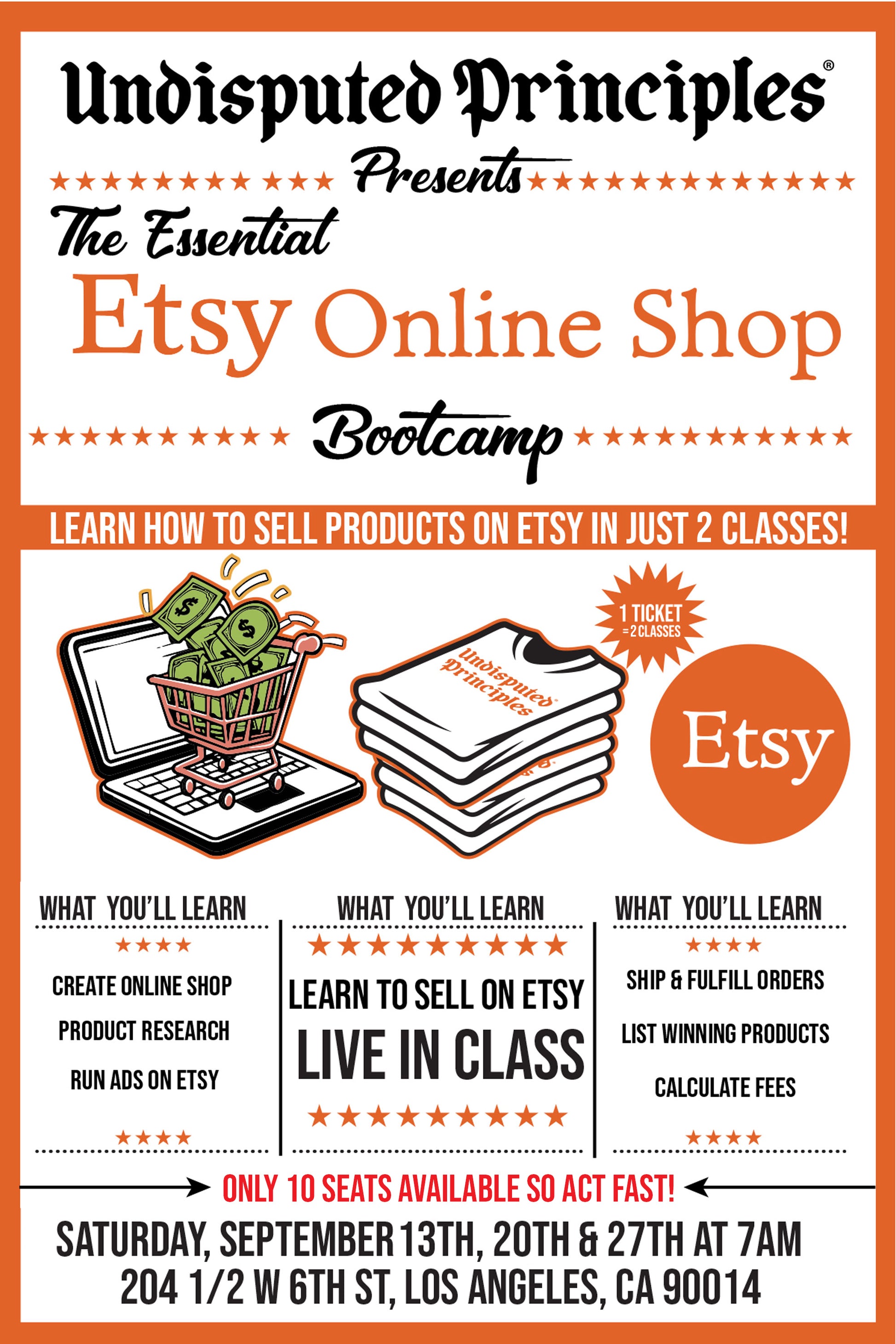 etsy in person class online shop teaching in los angeles