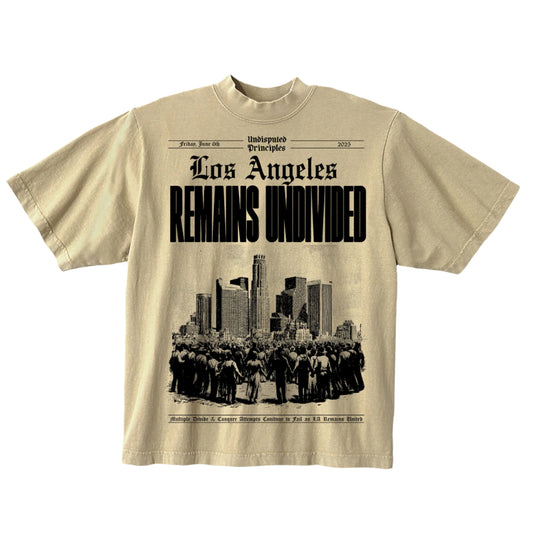 los angeles ice raids tshirt fundraising undisputed principles in sand color