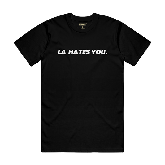 la hates you short sleeve t shirt in black