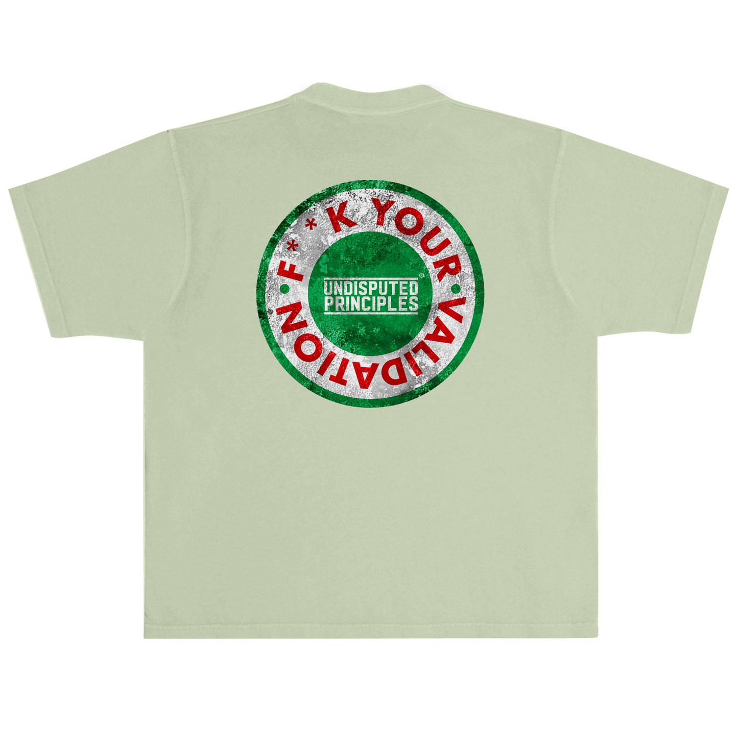 validation oversized drop shoulder graphic short sleeve t-shirt in green