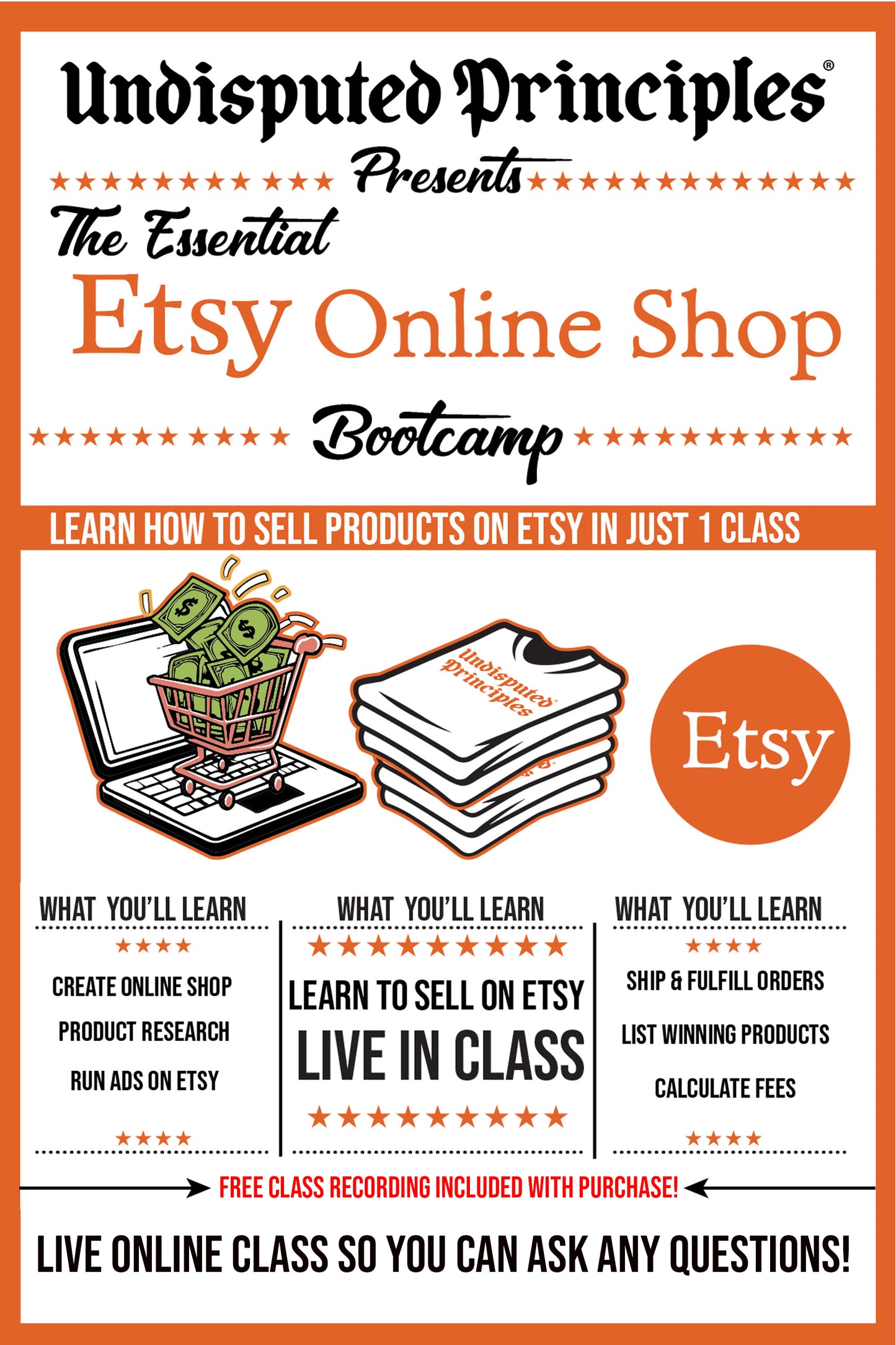 Live Etsy Online Class: Launch Your Store in 1 Class (4 Hours)