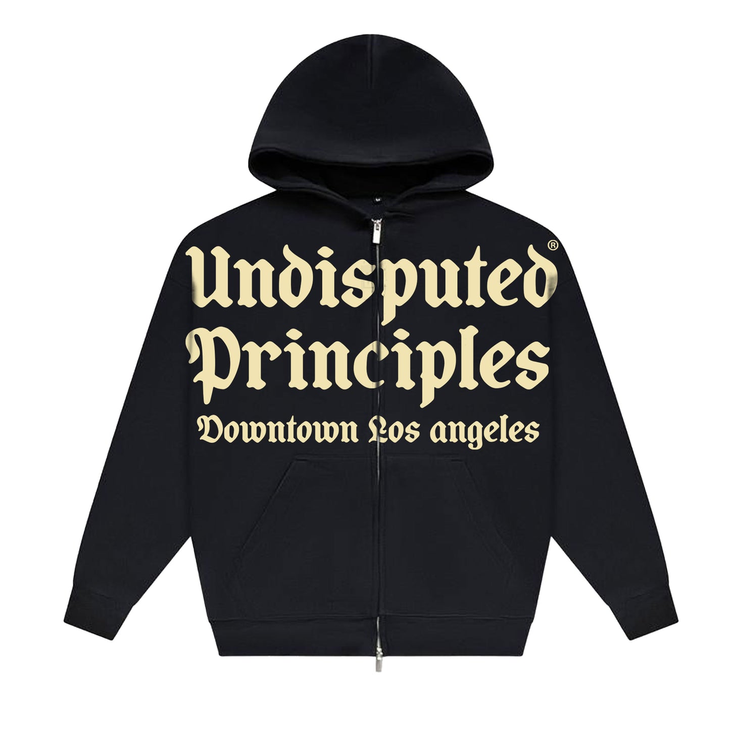 jumbo logo oversize heavyweight full double zip up in black