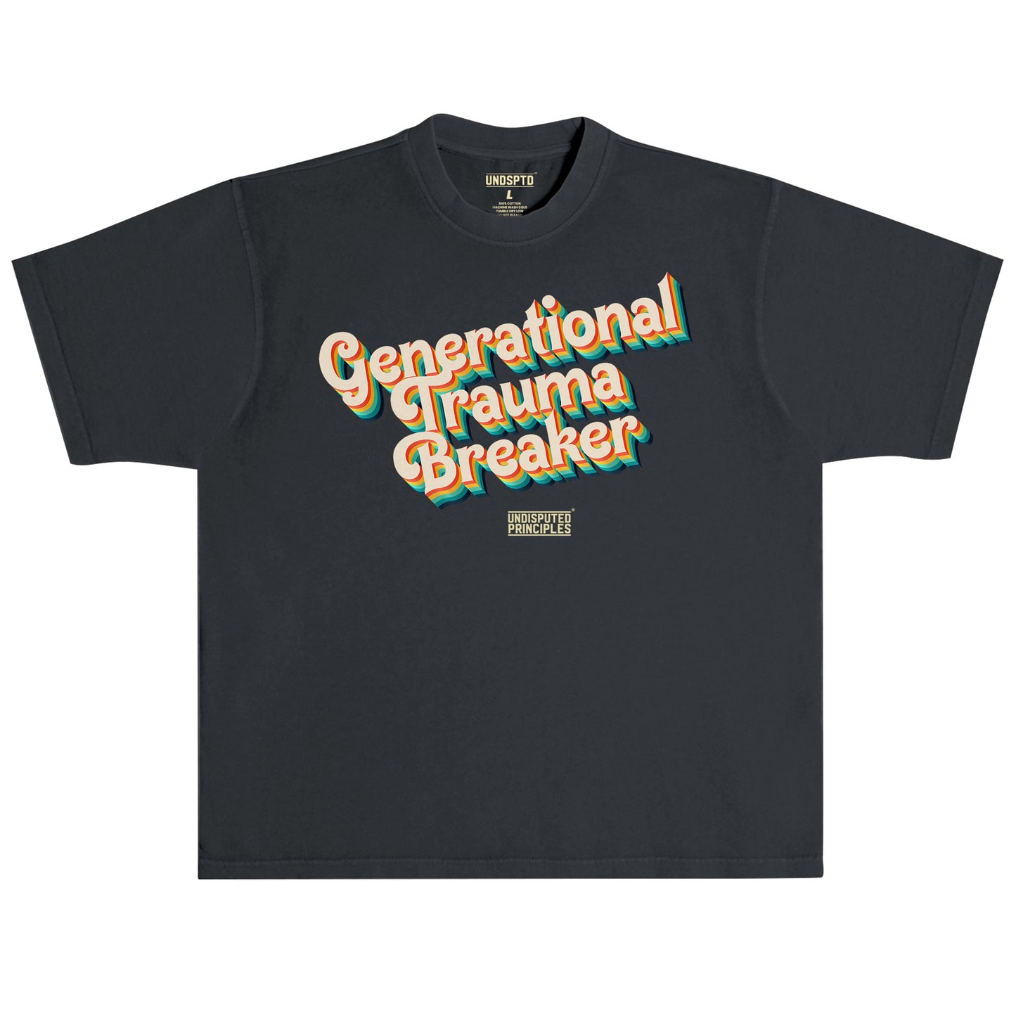 generational trauma breaker short sleeve oversize tshirt in black by undisputed principles