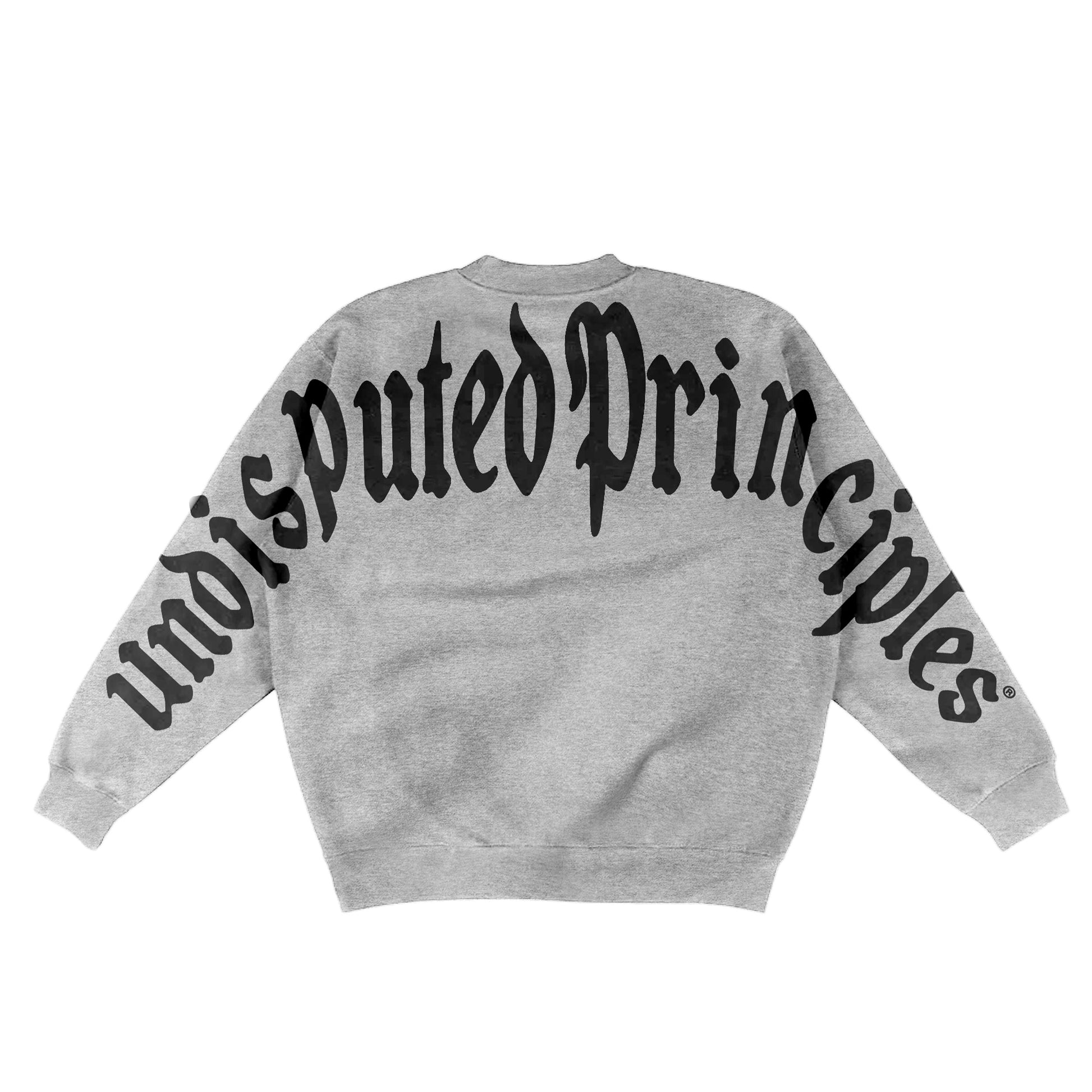 max jumbo logo heavyweight oversize sweatshirt in black by undisputed principles in heather grey