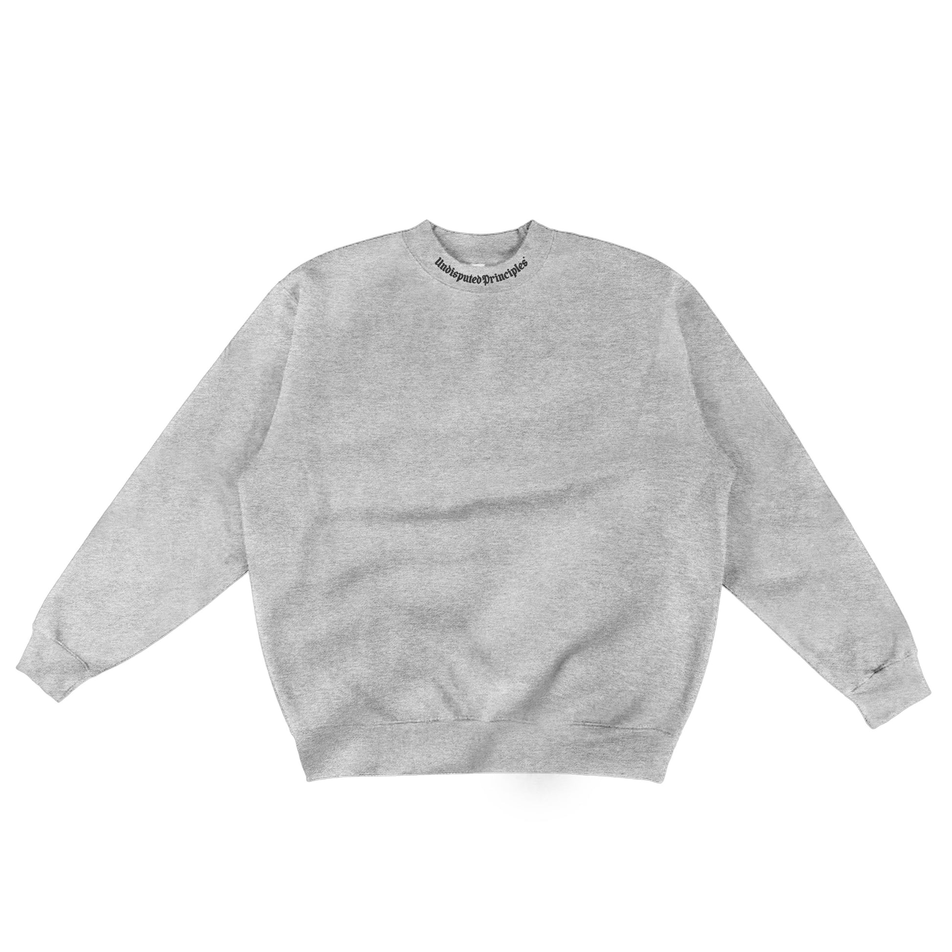 max jumbo logo heavyweight oversize sweatshirt in black by undisputed principles in heather grey