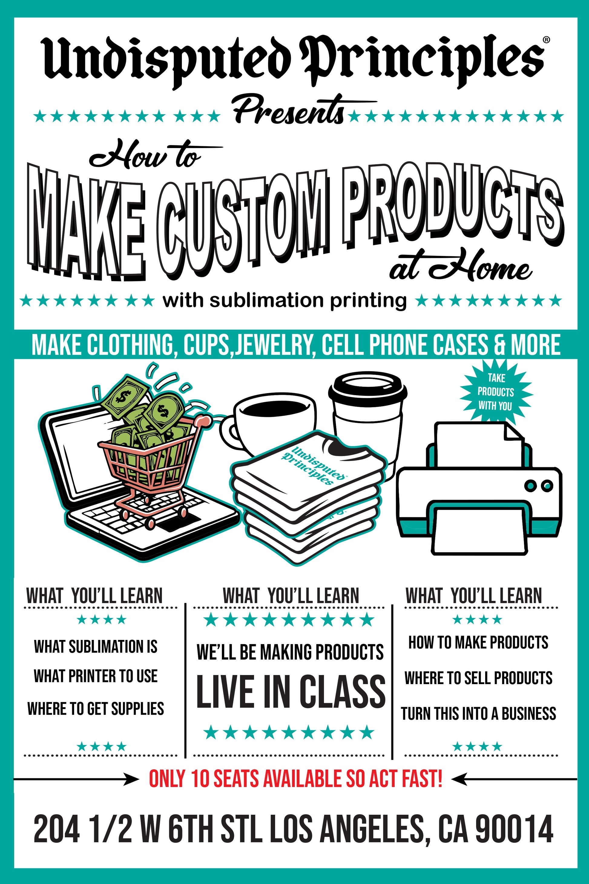 sublimation printing class los angeles print on mugs, cups and more